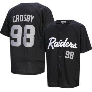 Mens Kids Youths 98 Maxx Crosby Black Stitched Jersey